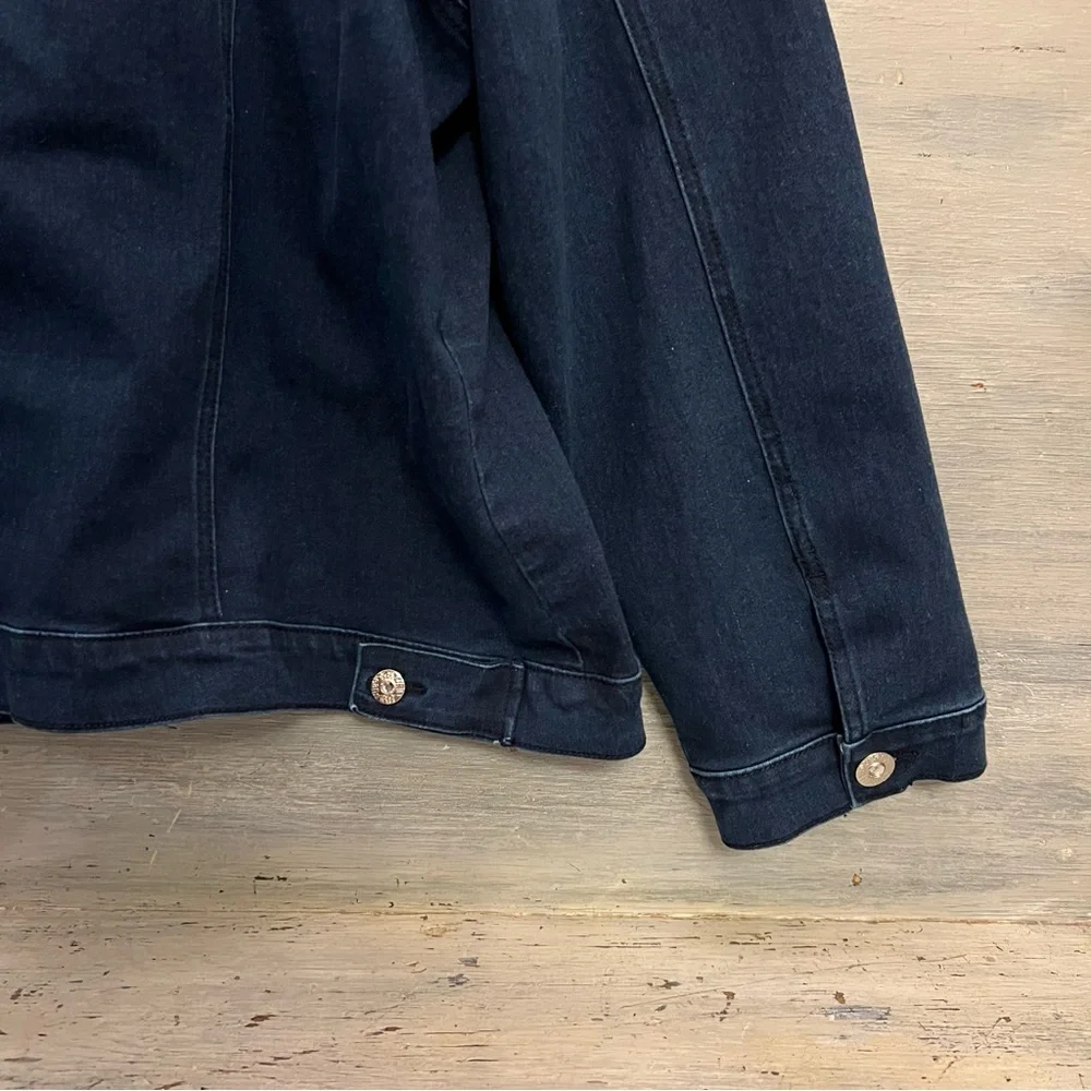 dkin Jeans Dark Wash Studded Denim Jean Jacket 3X‎ Good Condition